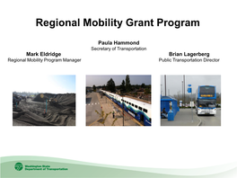 Regional Mobility Grant Program, 2013-2015