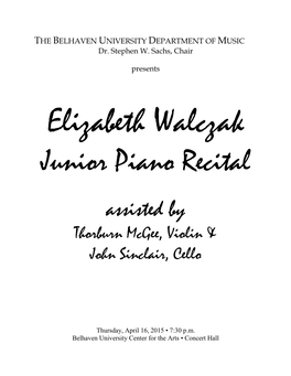 Junior Piano Recital