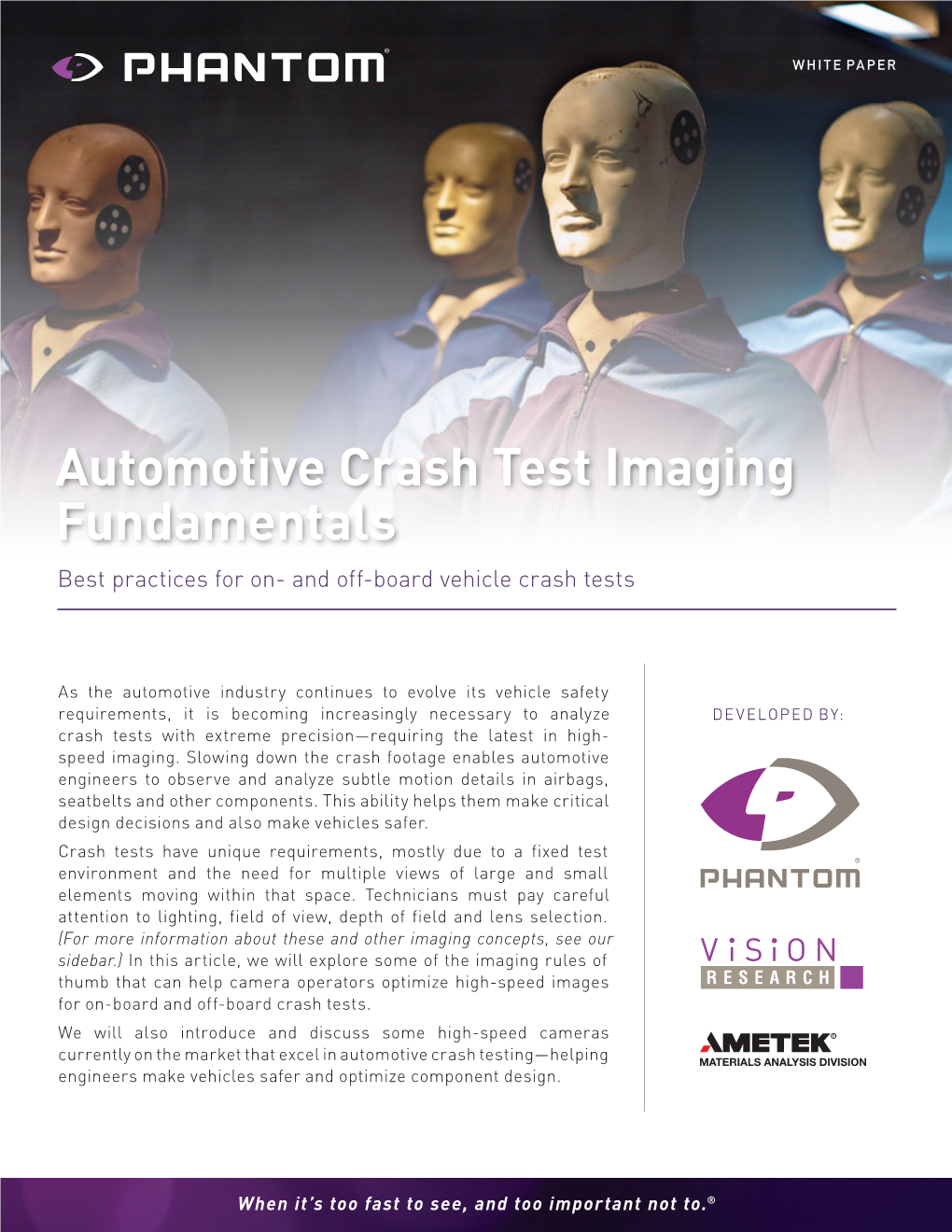 Crash Test Imaging Fundamentals Best Practices for On- and Off-Board Vehicle Crash Tests