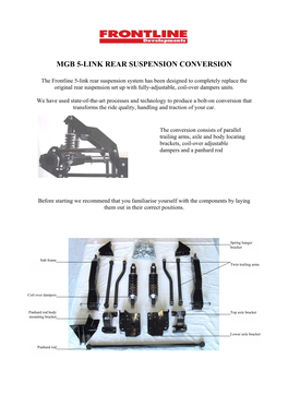 Mgb 5-Link Rear Suspension Conversion