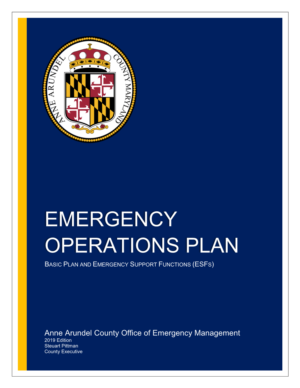 Emergency Operations Plan Basic Plan and Emergency Support Functions (Esfs)