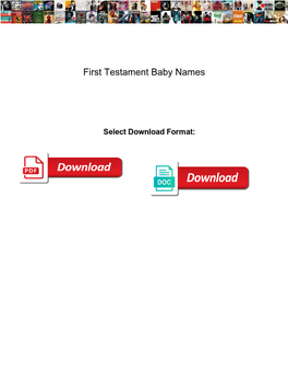 First Testament Baby Names