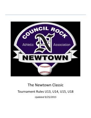 The Newtown Classic Tournament Rules U13, U14, U15, U18 Updated 9/25/2015