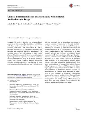 Clinical Pharmacokinetics of Systemically Administered Antileishmanial Drugs