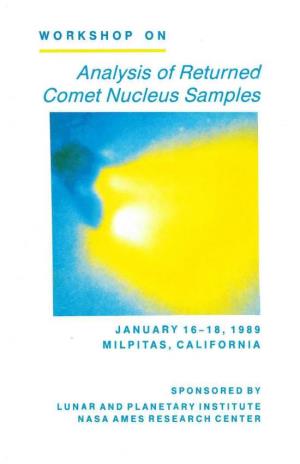 Workshop on Analysis of Returned Comet Nucleus Samples