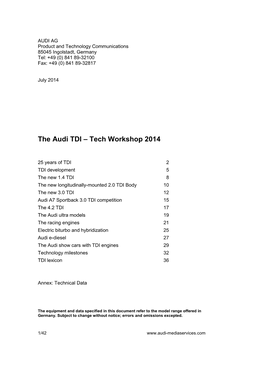 The Audi TDI – Tech Workshop 2014