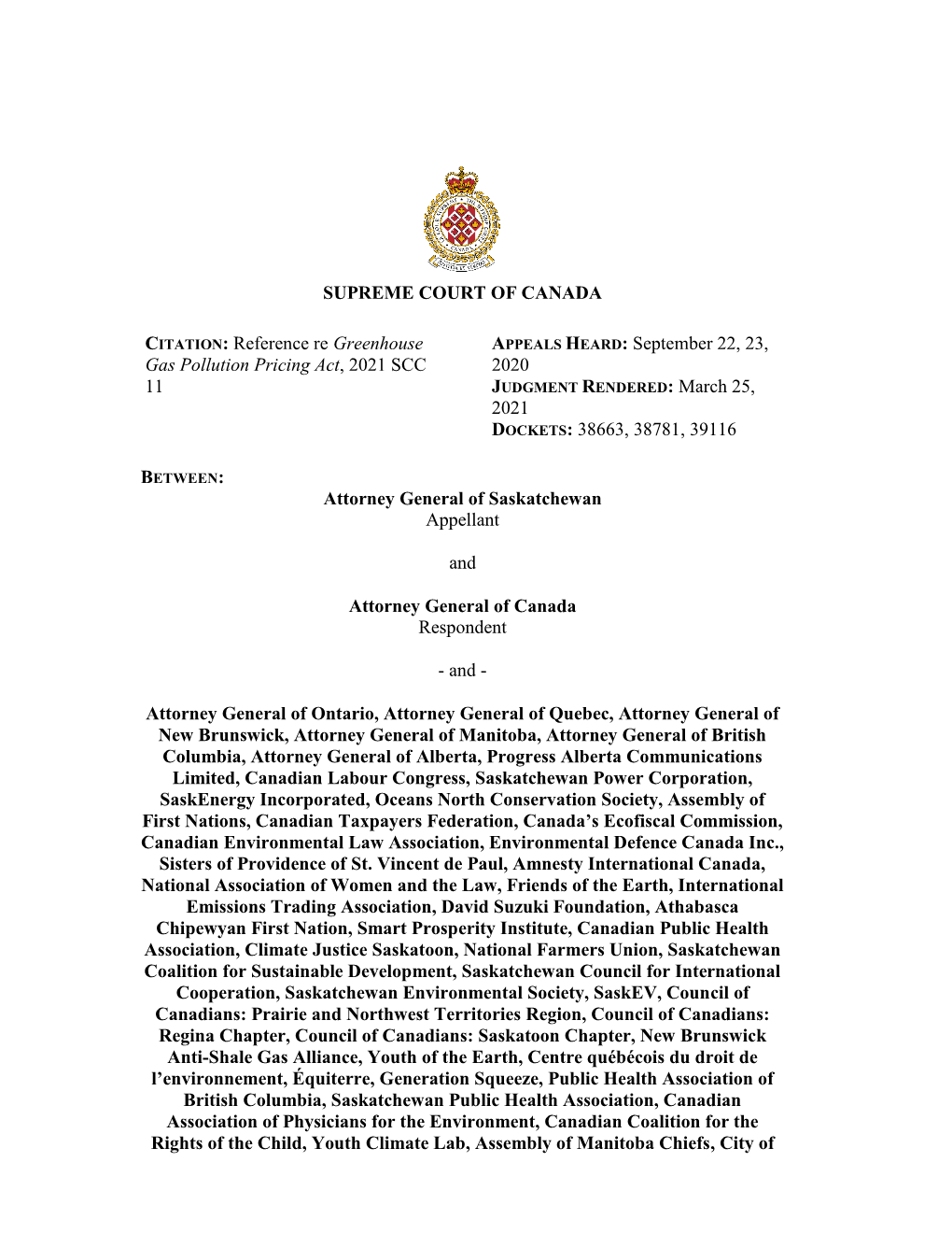 Supreme Court of Canada Citation