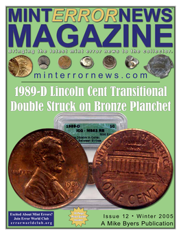 1989-D Lincoln Cent Transitional Double Struck on Bronze Planchet