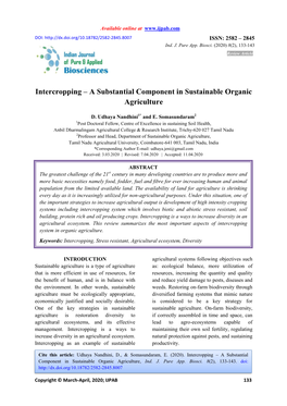 A Substantial Component in Sustainable Organic Agriculture