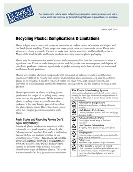 Recycling Plastic: Complications & Limitations