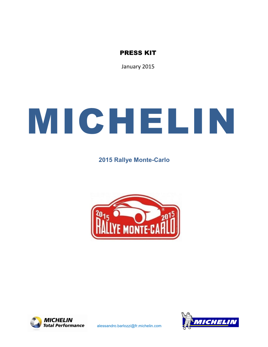 2015 Rallye Monte-Carlo PRESS KIT January 2015