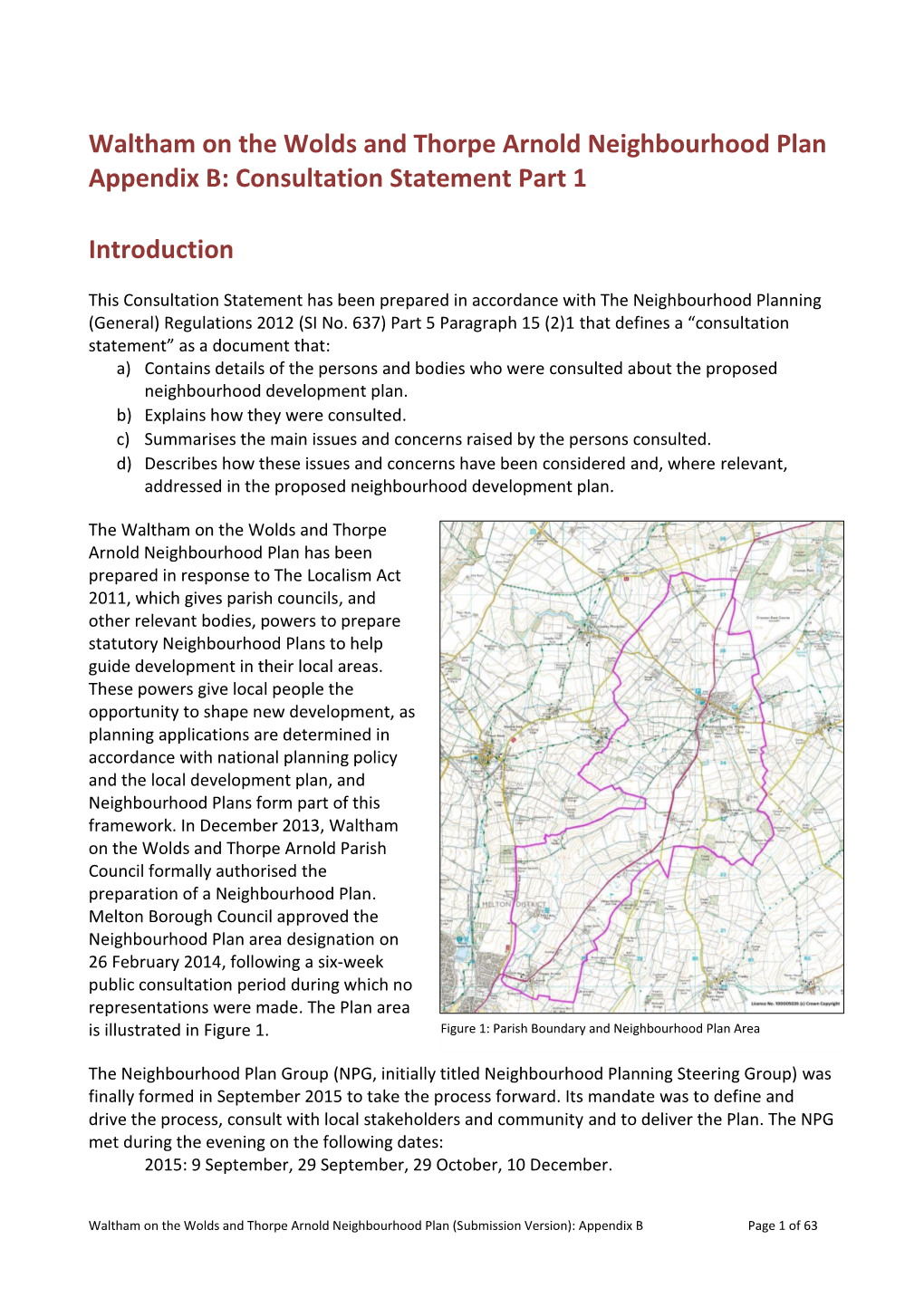 Neighbourhood Plan Submission Appendix B