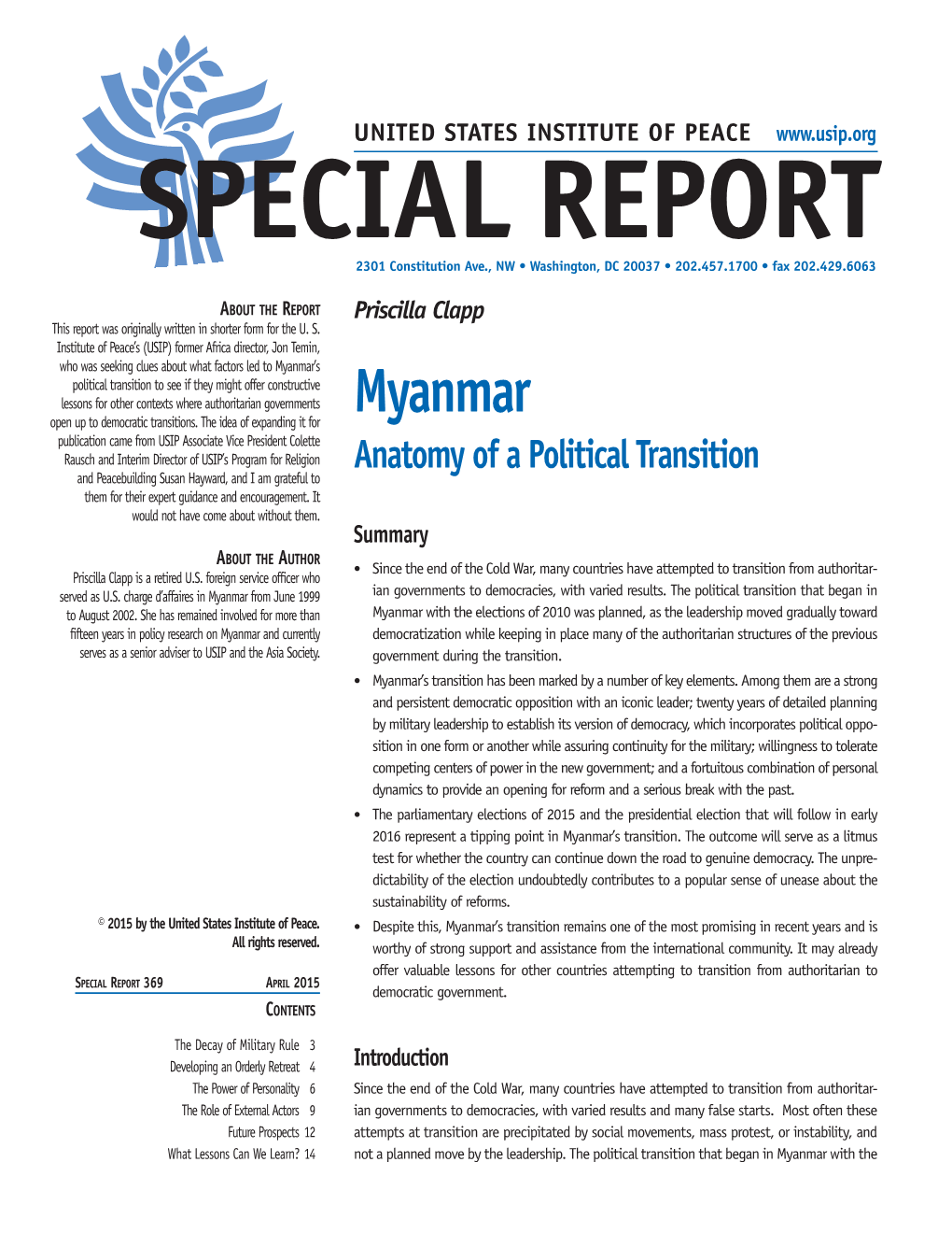 Myanmar: Anatomy of a Political Transition