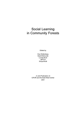 Social Learning in Community Forests