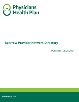 Sparrow Provider Network Directory