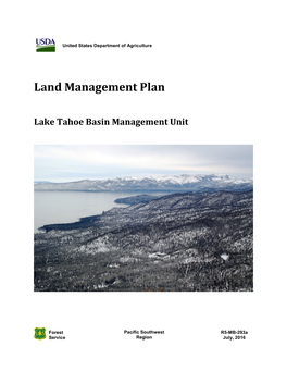 Lake Tahoe Basin Management Unit Landscape, and Is Defined Below