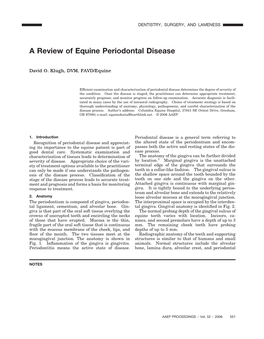 A Review of Equine Periodontal Disease