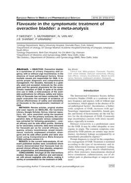 3703-3712-Flavoxate in the Symptomatic Treatment of Overactive Bladder: a Meta-Analysis