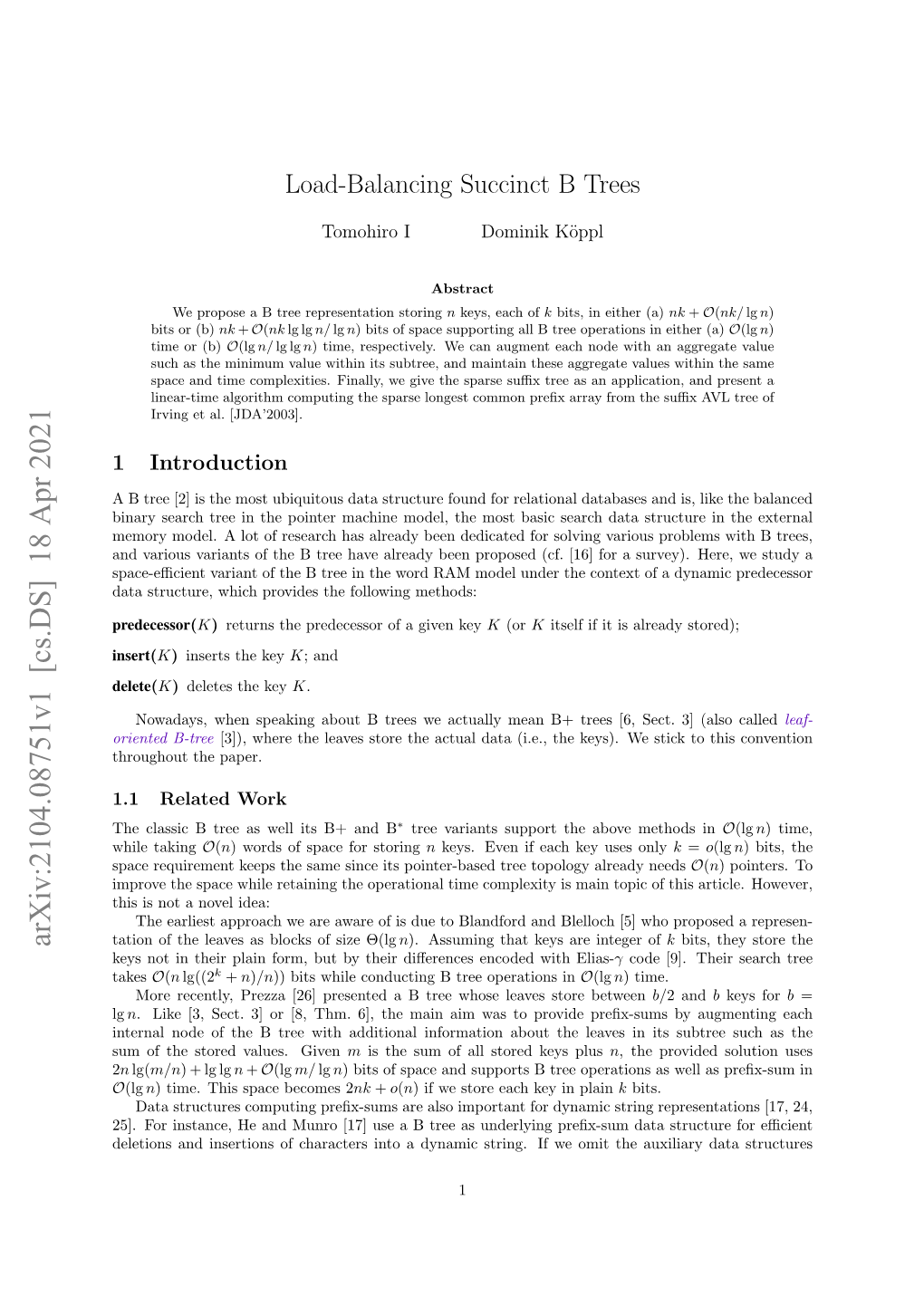 Load-Balancing Succinct B Trees