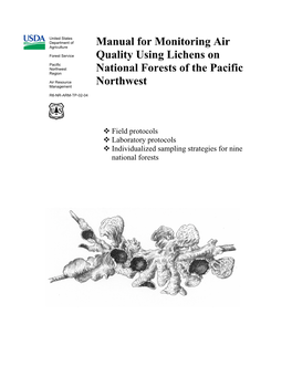 Manual for Monitoring Air Quality Using Lichens on National Forests of the Pacific Northwest