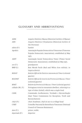 Glossary and Abbreviations