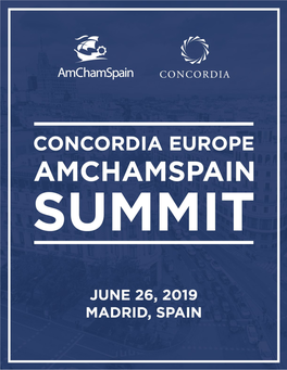 Concordia Europe - Amchamspain Summit June 26, 2019 | Eurostars Madrid Tower | Madrid, Spain