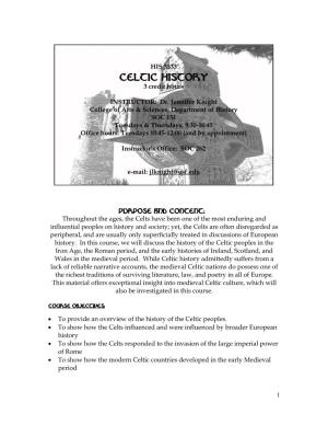 Celtic History 3 Credit Hours