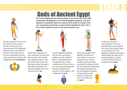 STAGE 5 Gods of Ancient Egypt the Ancient Egyp� Ans Were Devout People
