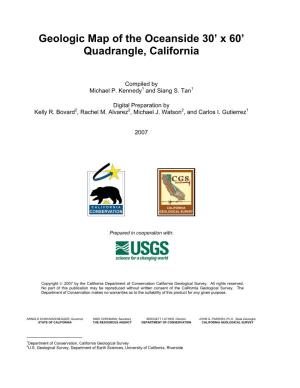 Geologic Map of the Oceanside 30' X 60' Quadrangle, California