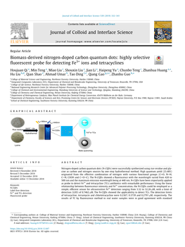 Biomass-Derived Nitrogen-Doped Carbon Quantum Dots