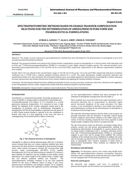 Spectrophotometric Determination of Pizotefin Maleate in Bulk Drug And