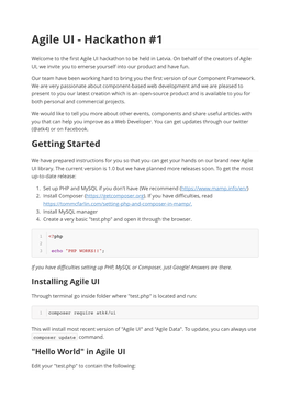 Agile UI - Hackathon #1