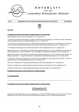 Amtsblatt Für Den Landkreis Rotenburg (Wümme)