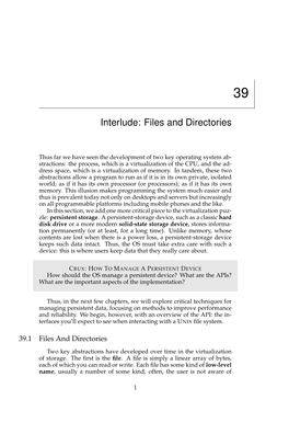 Interlude: Files and Directories