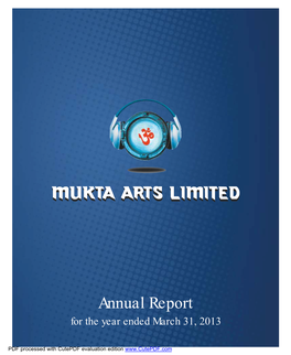 Annual Report for the Year Ended March 31, 2013