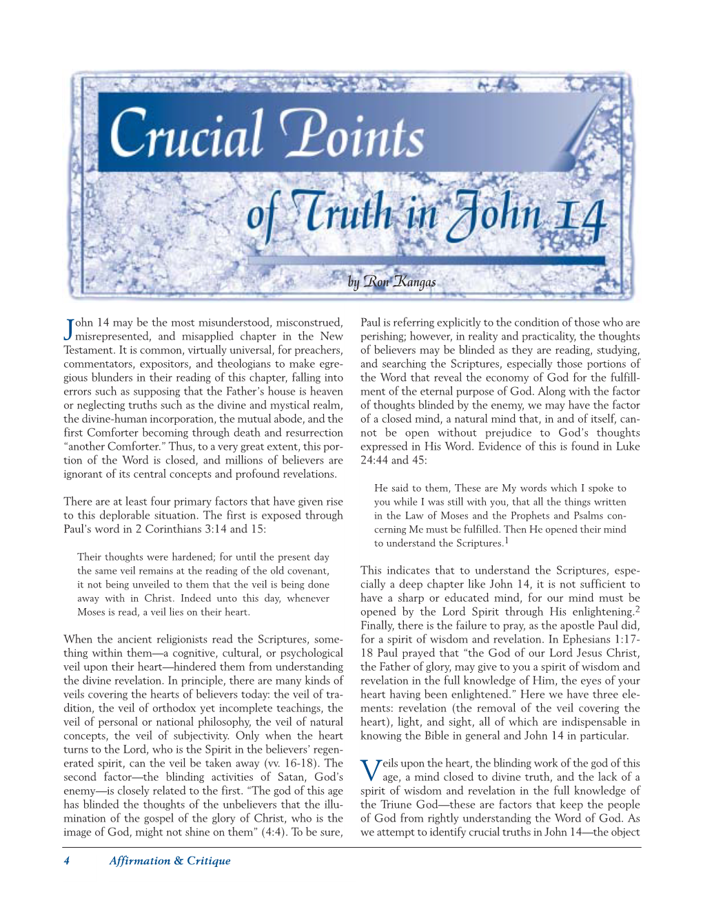 Crucial Points of Truth in John 14