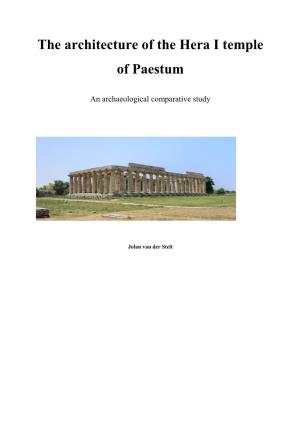 The Architecture of the Hera I Temple of Paestum: an Archaeological Comparative Study
