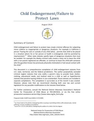 Child Endangerment/Failure to Protect Laws
