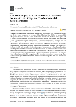 Acoustical Impact of Architectonics and Material Features in the Lifespan of Two Monumental Sacred Structures