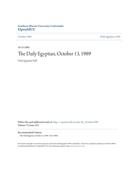 The Daily Egyptian, October 13, 1989