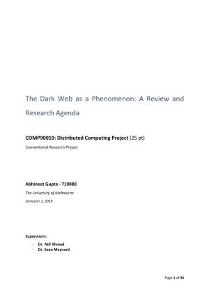 The Dark Web As a Phenomenon: a Review And