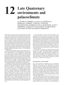 12 Late Quaternary Environments and Palaeoclimate