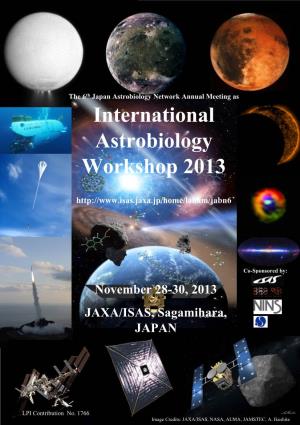 International Astrobiology Workshop 2013