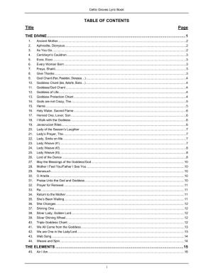 TABLE of CONTENTS Title Page