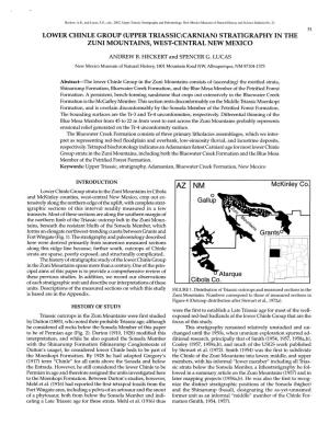 Lower Chinle Group (Upper Triassic:Carnian) Stratigraphy in the Zuni Mountains, West-Central New Mexico