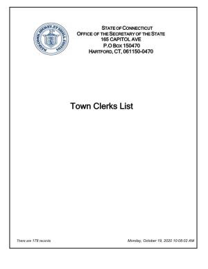 Town Clerks List