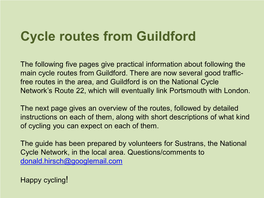 Cycle Routes from Guildford