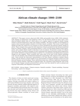 African Climate Change: 1900–2100