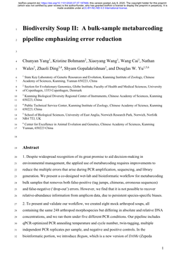 Biodiversity Soup II: a Bulk-Sample Metabarcoding Pipeline Emphasizing Error Reduction