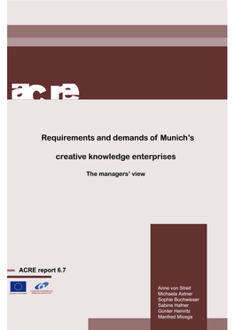 Requirements and Demands of Munich's Creative
